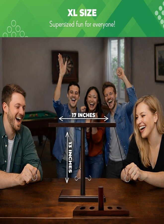 Swooc Games® - Battle Hooks XL Hook and Ring Game with Ladder - 20 Second Set Up - Hook and Ring Toss Game for Adults - Wooden Ring Hook Tossing Game - Tabletop Ring Hook Game - Image 3