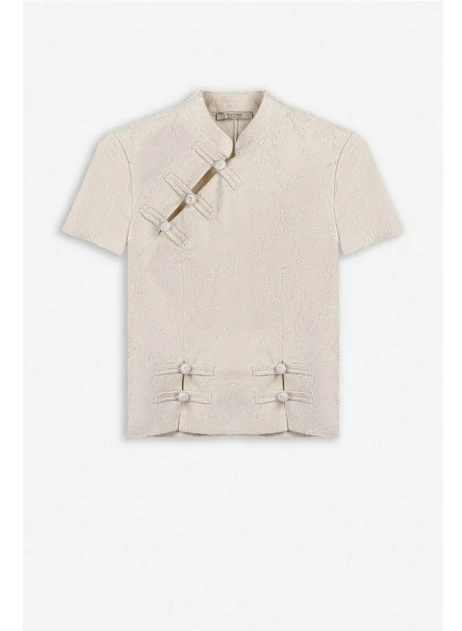Nocturne Chinese Button Accessory Blouse