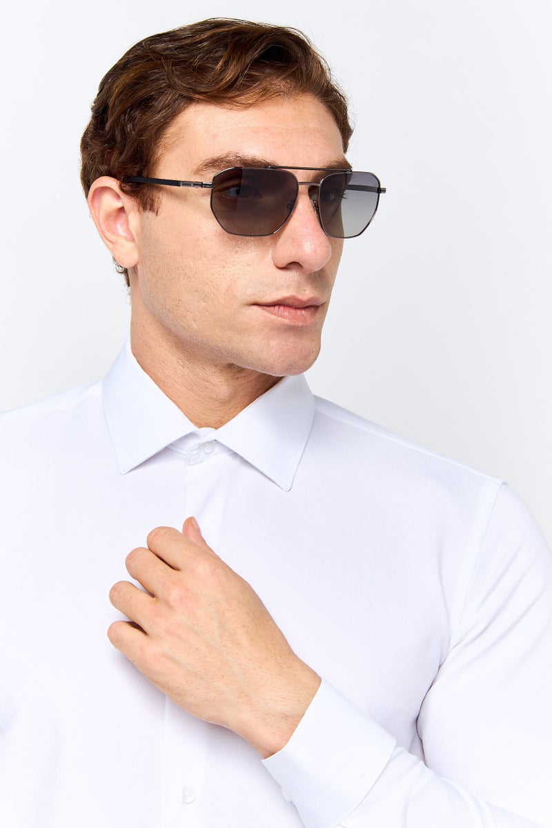 Timberland Men TB00038 Aviator Sunglasses, Gunmetal - Image 2