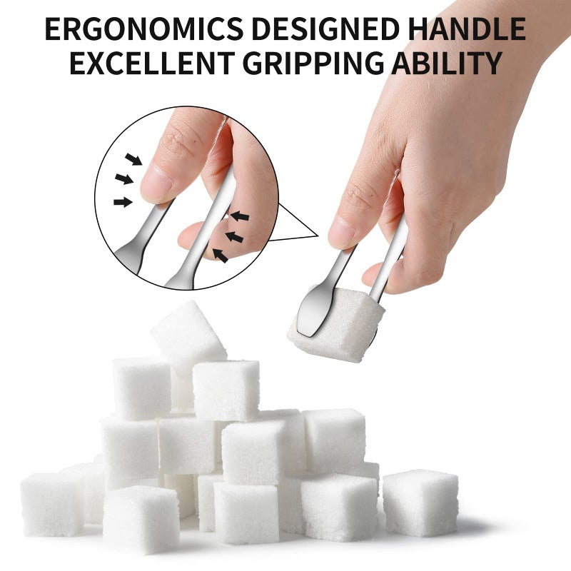 SOLEADER Mini Serving Tongs, Small Serving Utensils for Catering, Kitchen Tongs, Food-Grade Premium 304 Stainless Steel Tongs, Heavy Duty (4.5" Appetizer Tongs) - Image 5