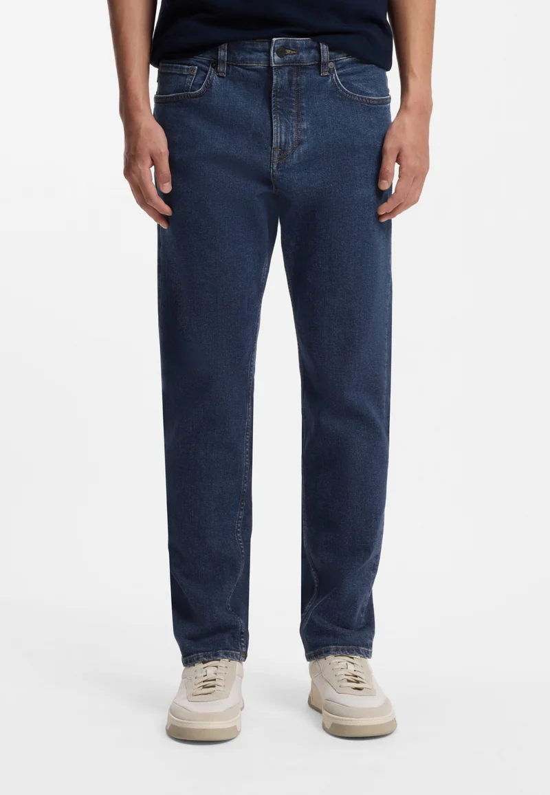 بوس Maine regular-fit jeans in blue stretch denim