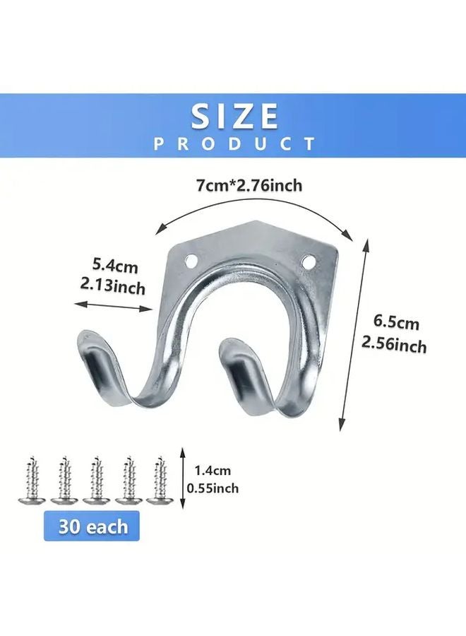 15 Pack Heavy Duty Metal Tool Hanger Hooks Wall Mount Garage Shed Storage - Image 3