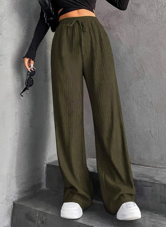 Take Two Take Two Textured Elastic Waist Drawstring Pants