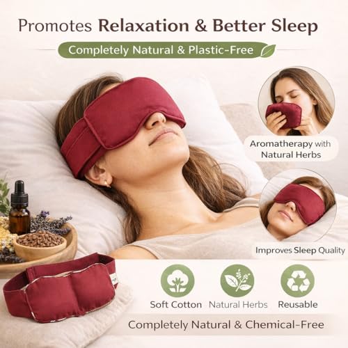 Aksobha Eye Mask for Dark Circles Handmade Hot & Cold Therapy Pack with Adjustable Strap Microwaveable Reusable Cotton Mask for Headache, Migraine, Eye Strain & Stress Relief Chemical-Free - Image 3