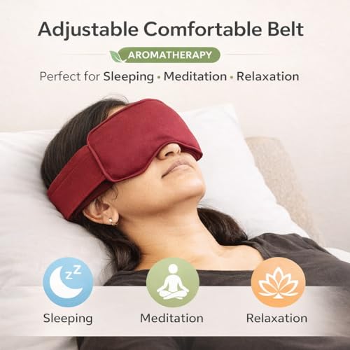 Aksobha Eye Mask for Dark Circles Handmade Hot & Cold Therapy Pack with Adjustable Strap Microwaveable Reusable Cotton Mask for Headache, Migraine, Eye Strain & Stress Relief Chemical-Free - Image 5