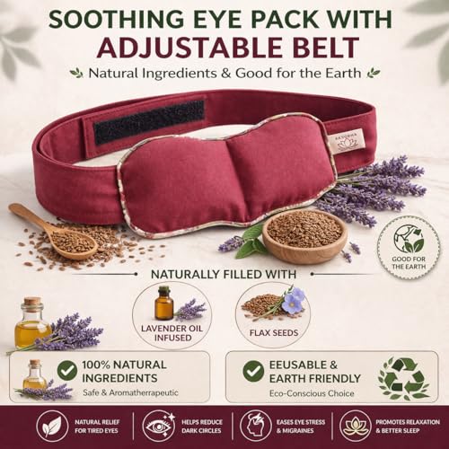 Aksobha Eye Mask for Dark Circles Handmade Hot & Cold Therapy Pack with Adjustable Strap Microwaveable Reusable Cotton Mask for Headache, Migraine, Eye Strain & Stress Relief Chemical-Free - Image 4