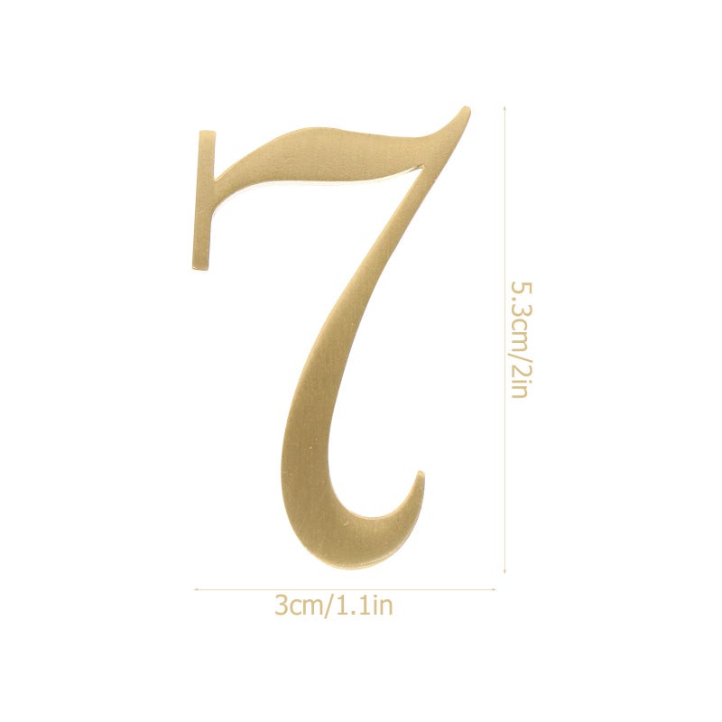 Pure Copper Door Number Plate 7 Decorative Address Plaque For Hotel And House Indoor Outdoor Use - Image 3