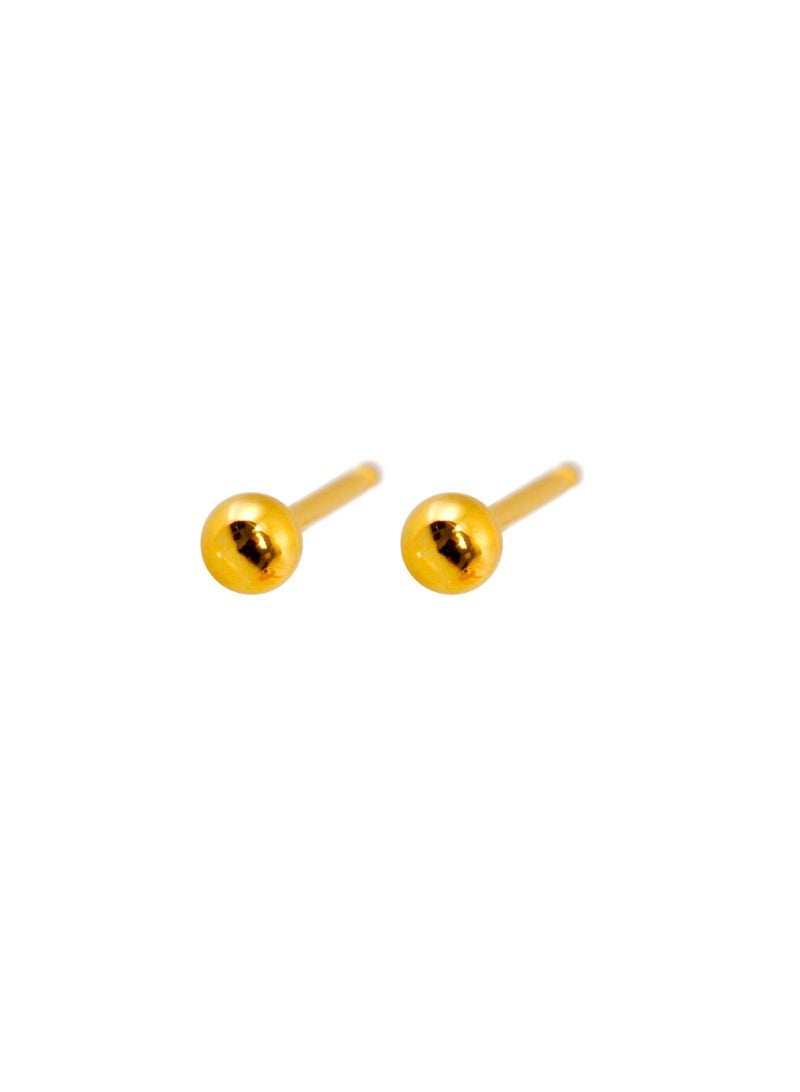 Caflon Fashion Sense Gold Plated Ball Earring| 3Mm