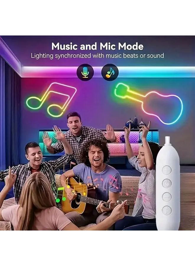 شريط LED ذكي للموسيقى RGB 300 سم مقاوم للماء IP65 متزامن مع الإيقاع الوامض للحفلات - Image 4