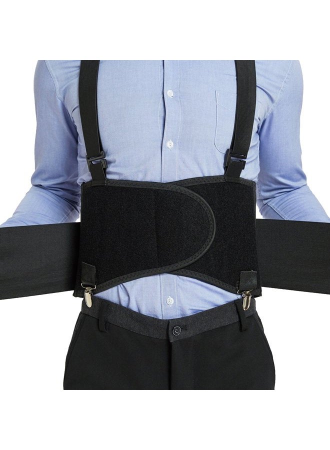 NeoTech Care Lumbar Brace with Removable Pants Clips & Detachable Suspenders - Back Support Belt - Adjustable, Light, Breathable - Shoulder Holsters - Work, Posture (Black, Size M) - Image 5