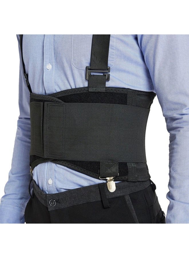 NeoTech Care Lumbar Brace with Removable Pants Clips & Detachable Suspenders - Back Support Belt - Adjustable, Light, Breathable - Shoulder Holsters - Work, Posture (Black, Size M) - Image 3