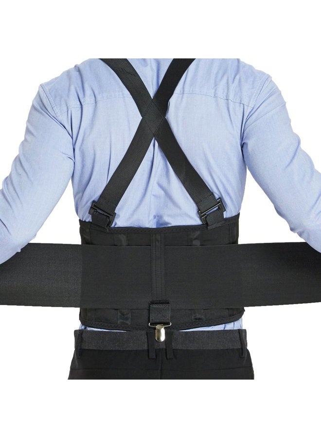 NeoTech Care Lumbar Brace with Removable Pants Clips & Detachable Suspenders - Back Support Belt - Adjustable, Light, Breathable - Shoulder Holsters - Work, Posture (Black, Size M) - Image 4