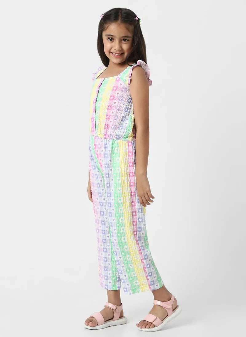 Nautinati Nautinati Girls' Heart Prints Crop Top and Pants Coord Set