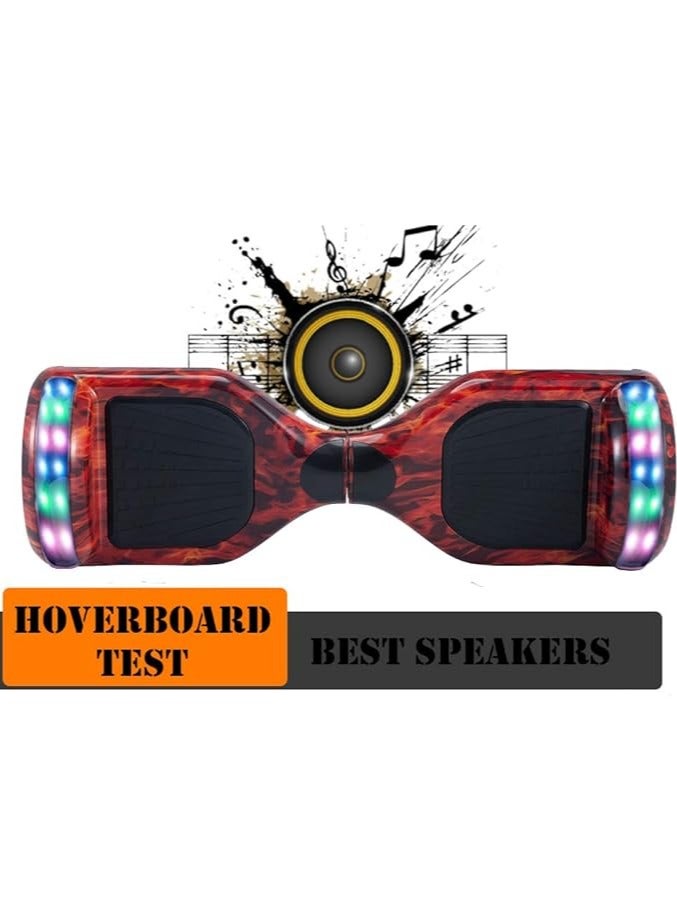 لوح تزلج هوفر بورد 6.5 بوصة - بلوتوث - طاقة 700 واط - إضاءة LED - لوح تزلج ذاتي التوازن - لوح توازن لجميع التضاريس للبالغين - هدية رخيصة للأطفال - أحمر لهبي - Image 2