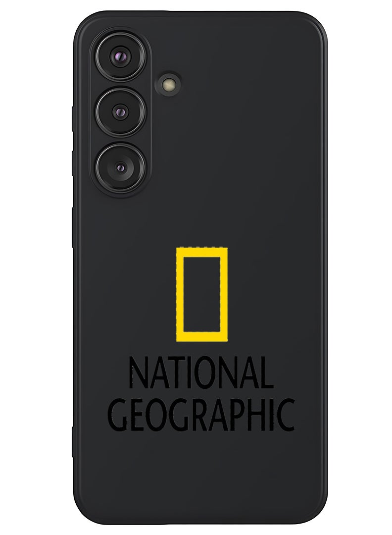 Theodor Protective Slim Fit Case Liquid Silicone Cover with Full Body Protection Anti-Scratch Shockproof Case For Samsung Galaxy S25 (Black) - National Geography - Image 1