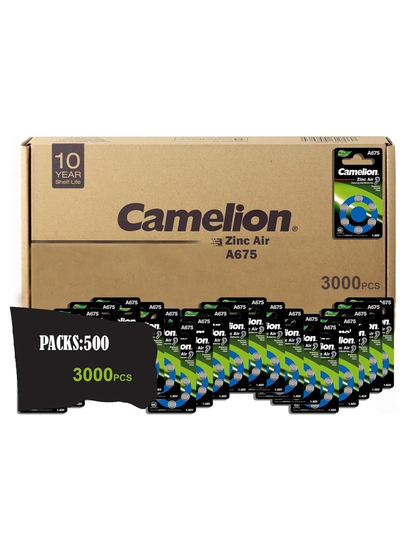 Camelion Camelion 15056675 Zinc Button Cell Batteries Mercury Free A675/ZL 675/1.4V (Pack of 6) 500 Packs