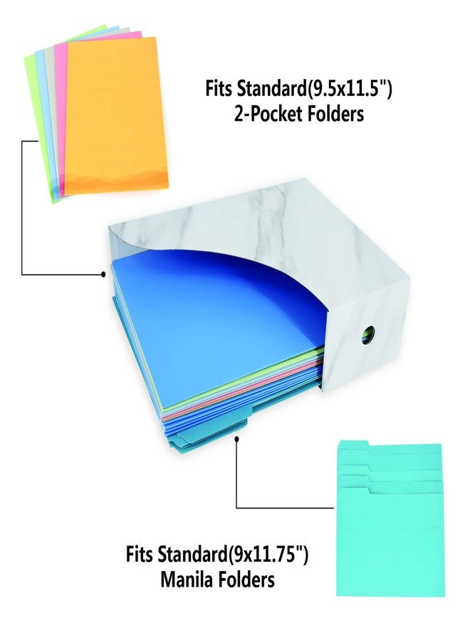 HUAPRINT Magazine Holder( 6 Pack, Marbling Gray) Cardboard Magazine File Holder-Folder Holder,Magazine Organizer,Document Organizer,Magazine Storage Box,With Labels - Image 5