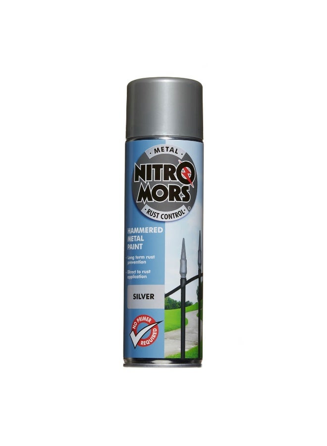 Nitro Mors Nitromors Anti-Rust Hammered Metal Spray Paint No Primer Required Color Silver 500ml - Image 1