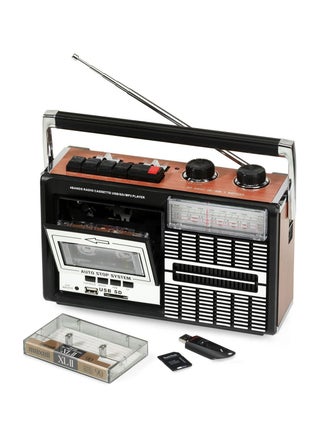 Ricatech PR85 Portable 80s Style Radio with Cassette Player and Recorder USB and SD Card Slots Built In Microphone Auto Stop Function 3.5mm Headphone Jack and Built In Speaker 1x8 Watts - pzsku/ZA01AA63FE326DFB748BEZ/45/_/1658823973/00a24218-1818-44b3-bf0e-e589f868ffb0