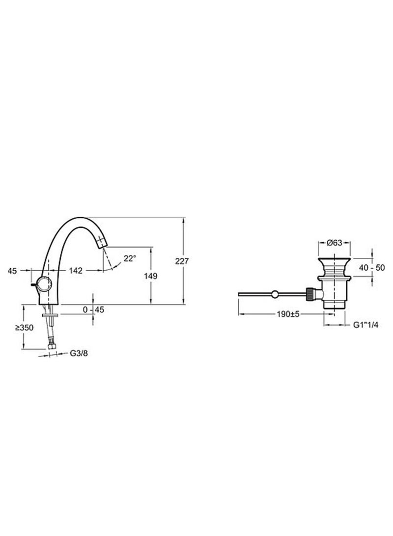 JACOB DELAFON Basin Elevation Mixer Ref E18870 - Image 2