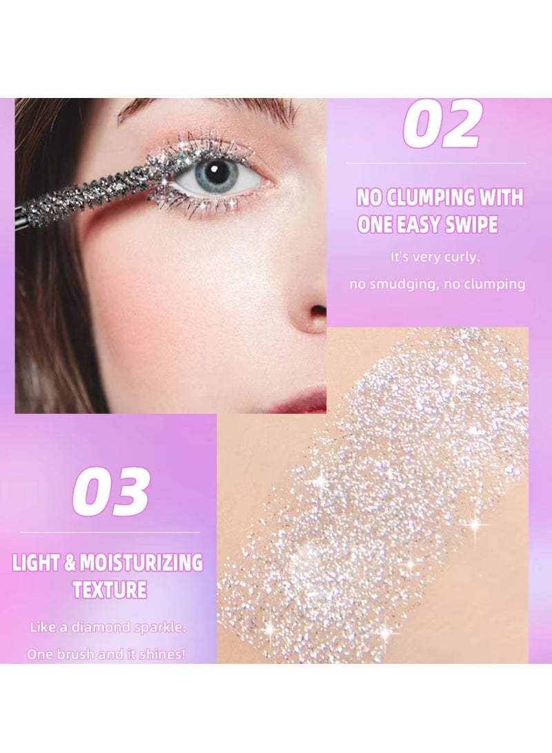 QiBest ماسكارا لامعة لعينيك المتلألئتين - ماسكارا ملونة لامعة للرموش مع لمسات من الجليتر اللامع - ماسكارا لتكثيف وطول الرموش - ماسكارا بنفسجية 03 - Image 5