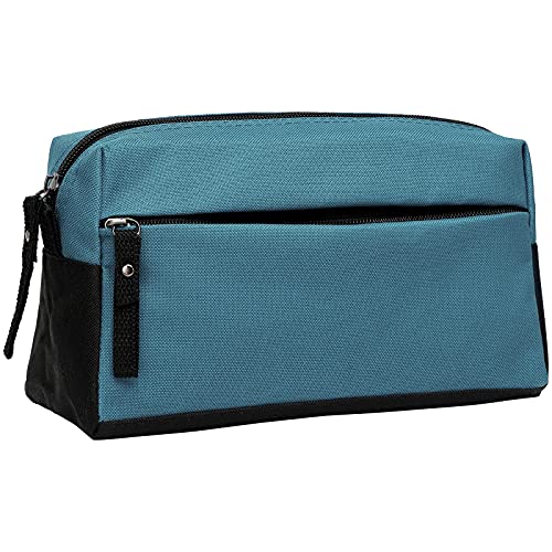 BuyAgain Toiletry Bag, Toiletry Travel Bathroom Bag Waterproof Cosmetic Make up Pouch Dopp Kit For Men or Women, Silver Blue - Image 1