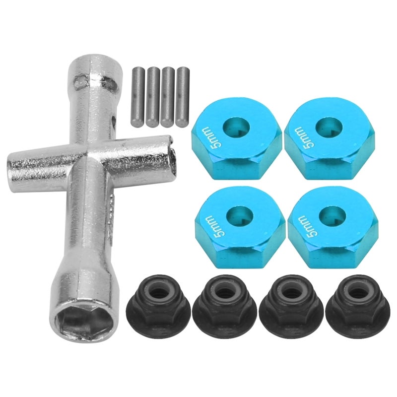 RC Car Hex Adapter: Blue Aluminum Alloy Adapter - Firm Durable Easy Installation for 1/10 RC Car Upgrades & Maintenance - Image 5