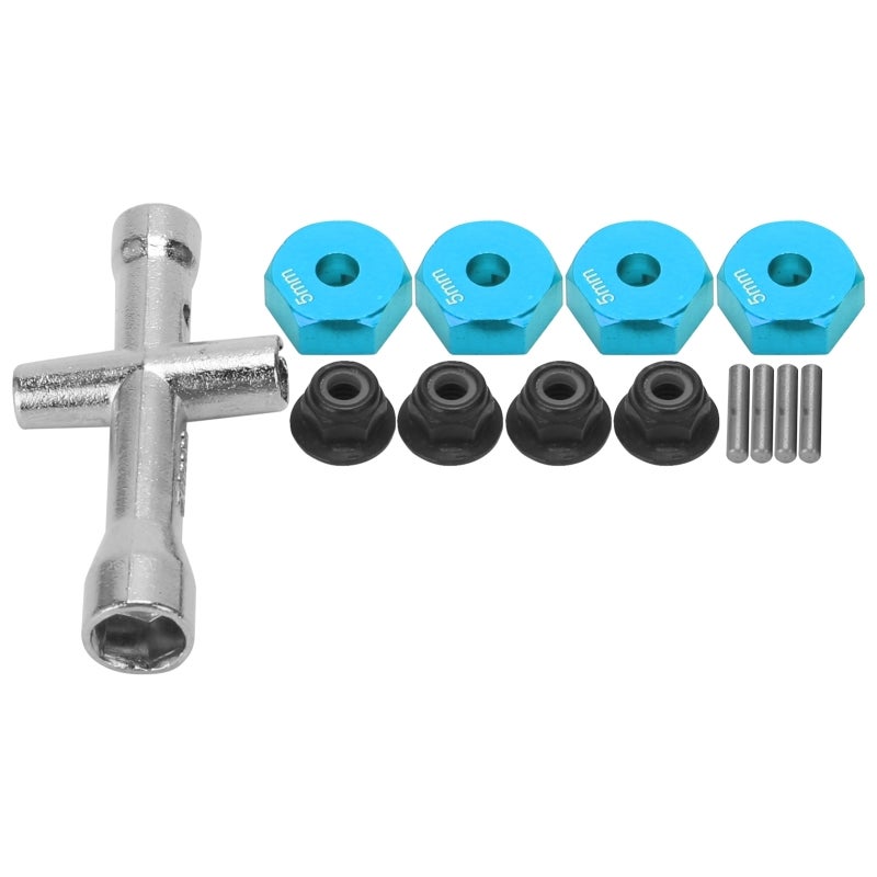RC Car Hex Adapter: Blue Aluminum Alloy Adapter - Firm Durable Easy Installation for 1/10 RC Car Upgrades & Maintenance - Image 1