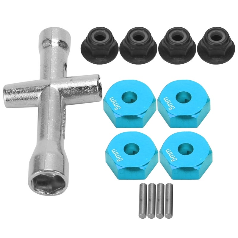 RC Car Hex Adapter: Blue Aluminum Alloy Adapter - Firm Durable Easy Installation for 1/10 RC Car Upgrades & Maintenance - Image 4