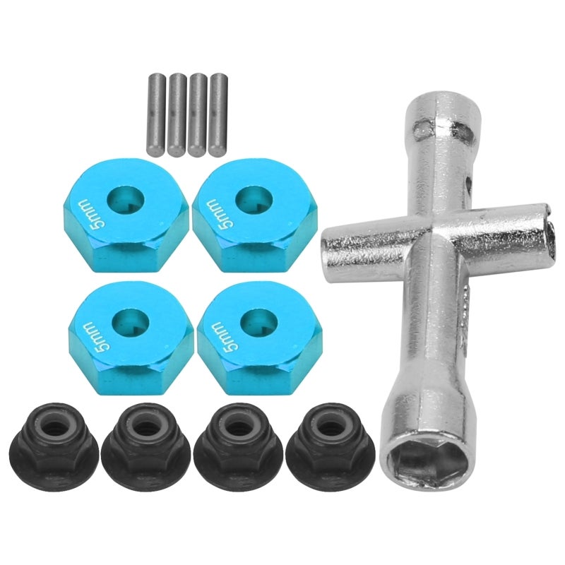 RC Car Hex Adapter: Blue Aluminum Alloy Adapter - Firm Durable Easy Installation for 1/10 RC Car Upgrades & Maintenance - Image 3