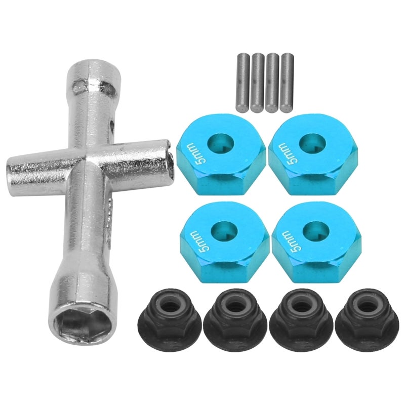 RC Car Hex Adapter: Blue Aluminum Alloy Adapter - Firm Durable Easy Installation for 1/10 RC Car Upgrades & Maintenance - Image 2