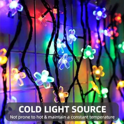 CBK 75 Flower LED Fairy String Solar Silicon Flower 10 Meter Waterproof 8 Mode Outdoor/Indoor Waterproof Solar Powered Led String Light, Decorations for Garden Yard Balcony (Multicolor) - Image 3