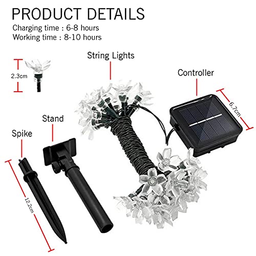CBK 75 Flower LED Fairy String Solar Silicon Flower 10 Meter Waterproof 8 Mode Outdoor/Indoor Waterproof Solar Powered Led String Light, Decorations for Garden Yard Balcony (Multicolor) - Image 2