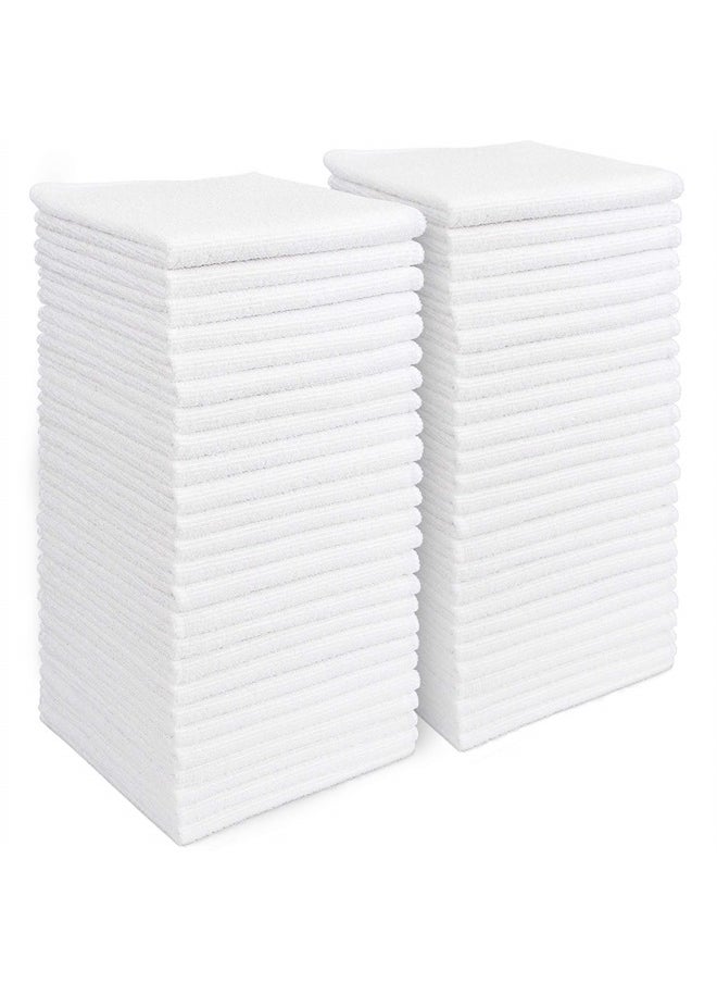 AIDEA - Microfiber Cleaning Cloths White-50PK, Absorbent Cleaning Rags, Lint Free Rags, Kitchen Towels Dusting Cloth, Bar Rags for Cleaning, Cleaning Towels Wash Cloth, Dish Towels White-11.5"x 11.5" - Image 1