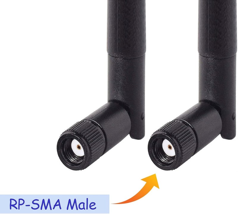 BINGFU Dual Band WiFi 2.4GHz 5GHz 5.8GHz 3dBi MIMO RP-SMA Male Bluetooth Antenna (2-Pack) for PC Computer WiFi Router Wireless Network Card USB Adapter Security IP Camera Video Surveillance Monitor - Image 4