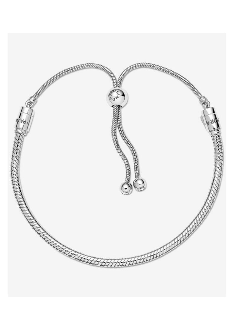 Pandora Violet Pandora Moments Sliding Clasp Snake Link Bracelet  - Image 3