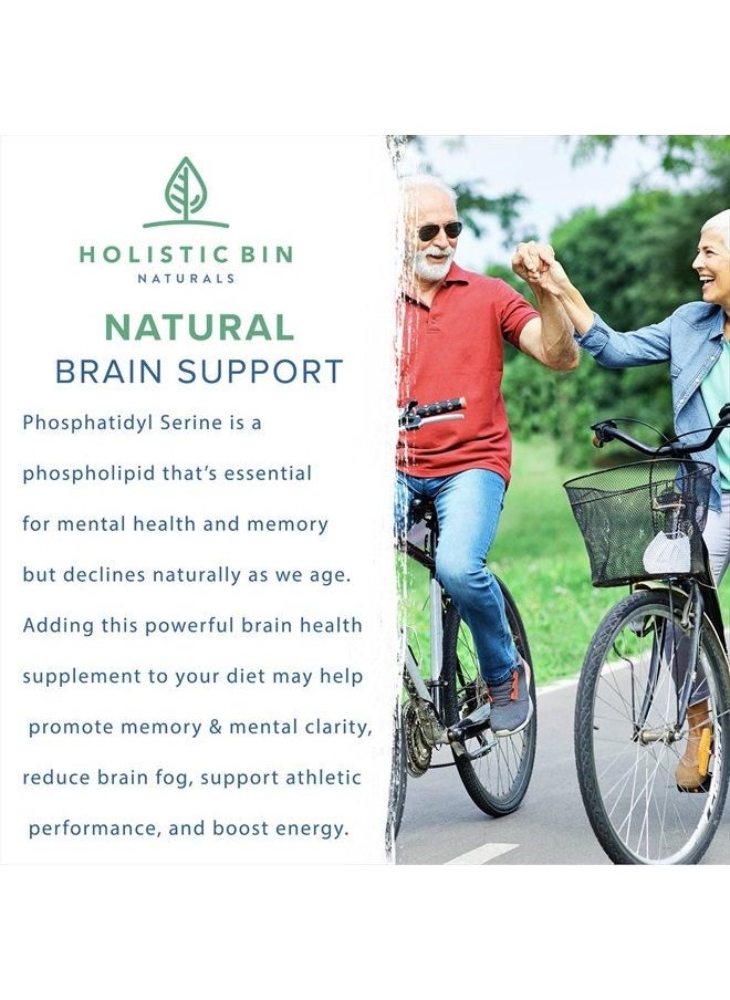 Holistic Bin - Phosphatidylserine Powder SerinAid® 50P | Pure Patented PS Supplement Powder Extracted from Non GMO Soy Lecithin | Nootropics Brain Support Supplement for Memory & Focus - Image 1