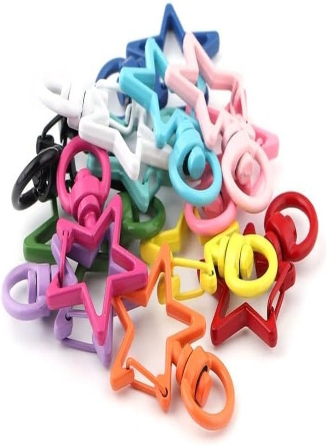 Muzztech Pack of 10 Metal Star Shape Lobster Clasp Hooks Key Rings Connectors for DIY Keychain Crafts Jewelry Making Findings Accessories- Mix Colour - Image 4