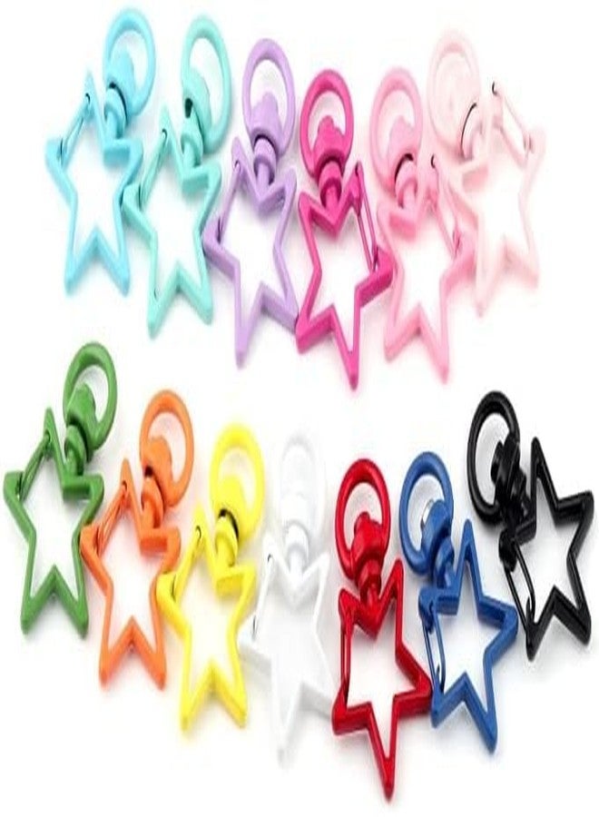Muzztech Pack of 10 Metal Star Shape Lobster Clasp Hooks Key Rings Connectors for DIY Keychain Crafts Jewelry Making Findings Accessories- Mix Colour - Image 3