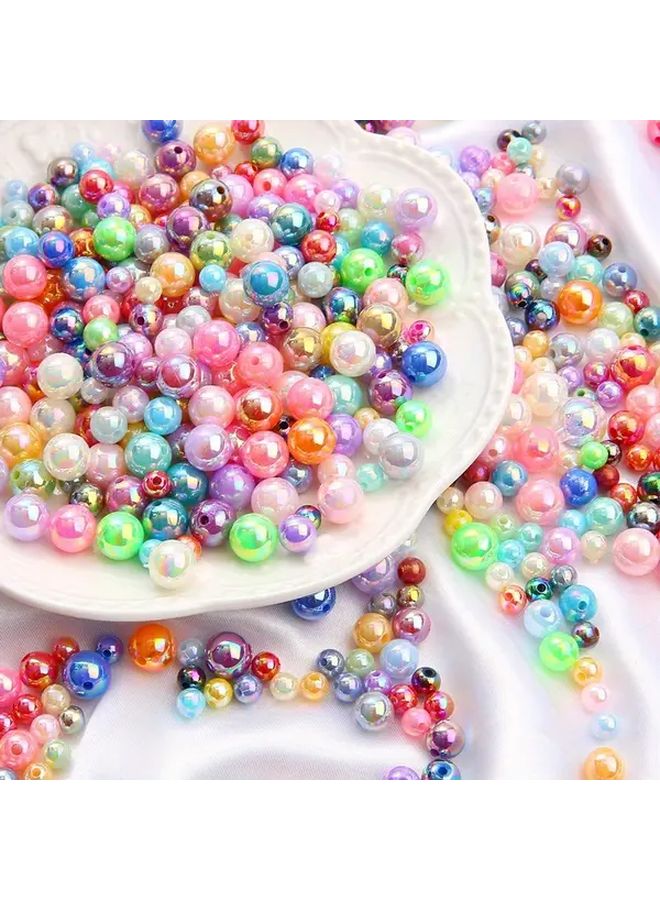 Black AB Acrylic Beads 14mm 10pcs Glossy Finish DIY Jewelry Making - Image 3