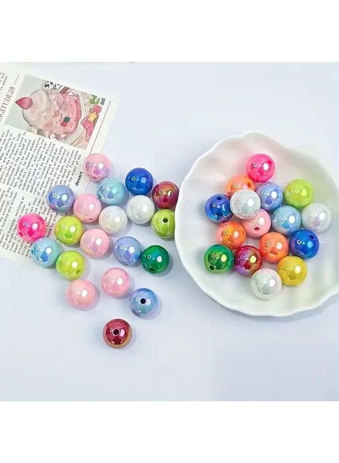 Black AB Acrylic Beads 14mm 10pcs Glossy Finish DIY Jewelry Making - Image 5