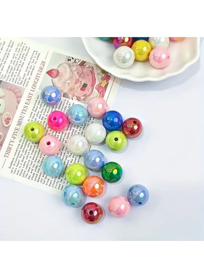 Black AB Acrylic Beads 14mm 10pcs Glossy Finish DIY Jewelry Making - Image 4