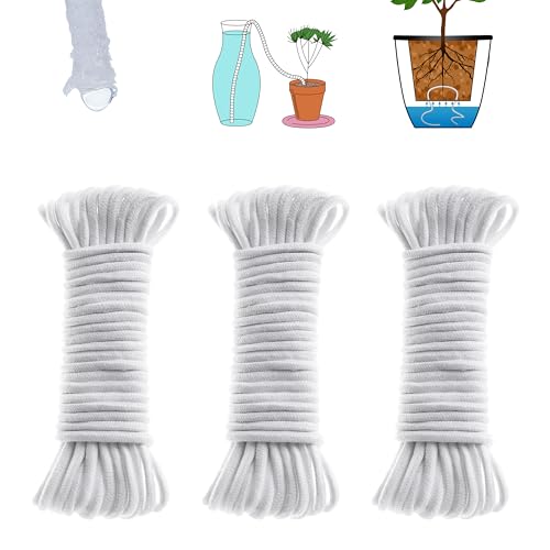 ORIMERC 150 feet 1/4 inch Self Watering Capillary Wick Cord Vacation Plant Sitter Hydroponic Wicking Self-Watering Planter Pot Automatic Water System Device Potted Violet Auto Seedling Waterer Rope - Image 1