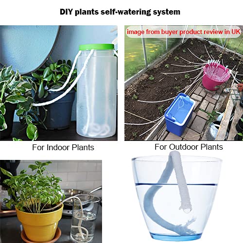ORIMERC 150 feet 1/4 inch Self Watering Capillary Wick Cord Vacation Plant Sitter Hydroponic Wicking Self-Watering Planter Pot Automatic Water System Device Potted Violet Auto Seedling Waterer Rope - Image 3