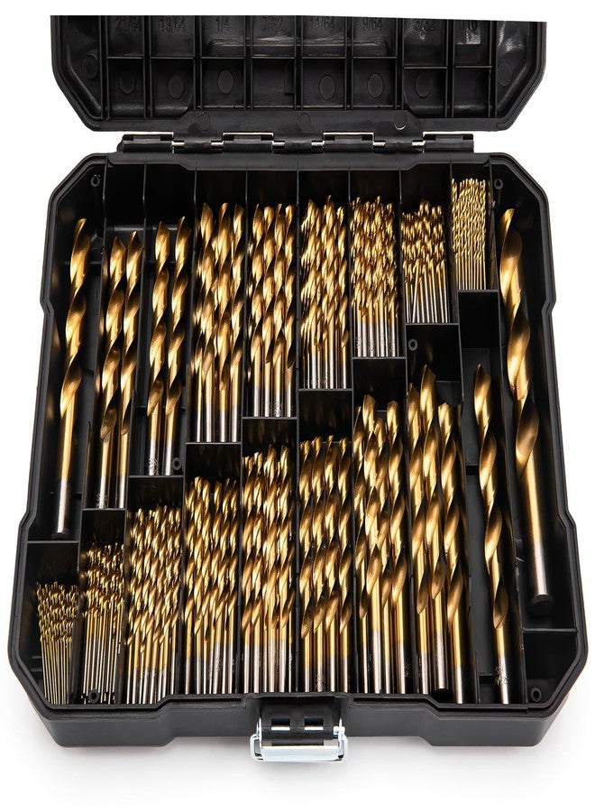GDLIN 230 Pcs Titanium Twist Drill Bit Set for Metal and Wood,135°Tip High Speed Steel Titanium Drill Bit Kit Set, Drill Bits Kit for Wood, Aluminum Alloy, Metal, Plastic with Storage Case, 3/64"-1/2" - Image 1