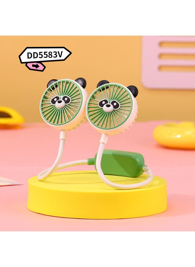 Nariele New USB Cute Cartoon Two Speed Adjustable Neck Hanging Small Fan