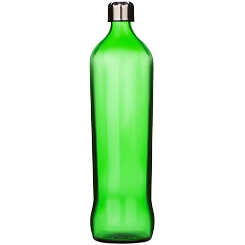 SAND DUNE Green Glass Water Bottle Set of 1, 750 ml with Leak-Proof Airtight Stainless-Steel Lid for Water, Smoothie, Juices - Reusable Travel Glass Drinking Fridge Bottle - Image 1