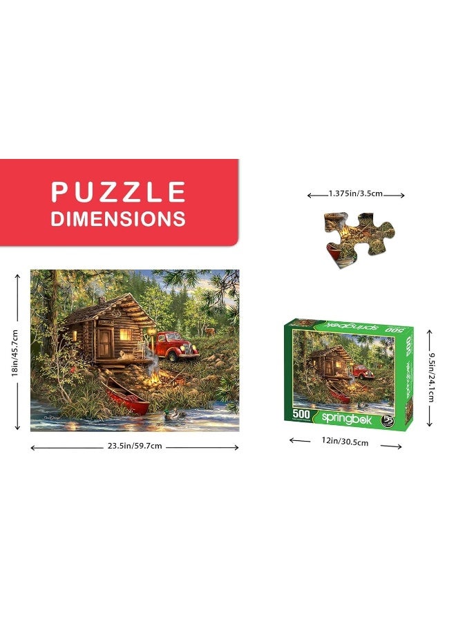 Springboks 500 Piece Jigsaw Puzzle Cozy Cabin Life  Made in USA - Image 2