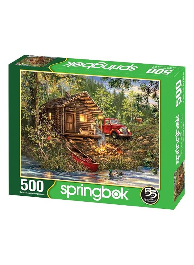 Springboks 500 Piece Jigsaw Puzzle Cozy Cabin Life  Made in USA - Image 3