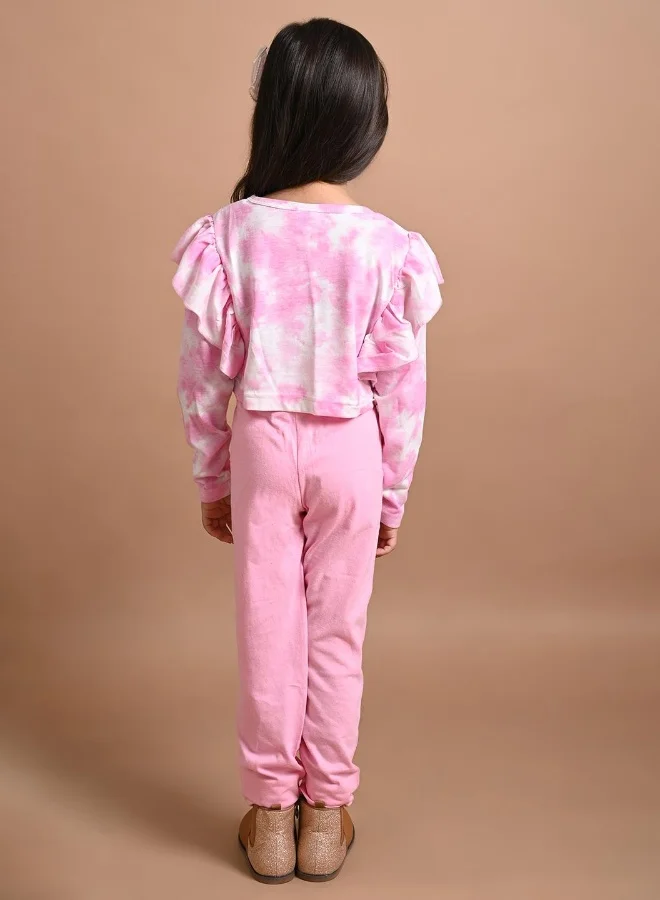 LILPICKS Tie Dye Printed Full Sleeve Top with Legging Set